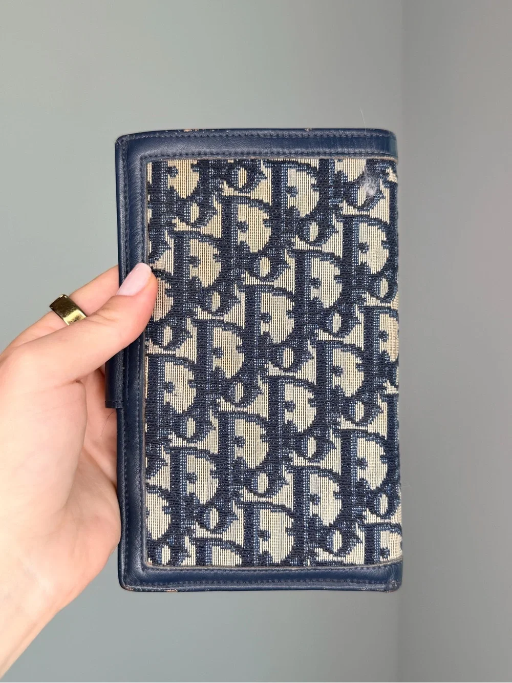 Vintage Christian Dior Oblique Checkbook Wallet